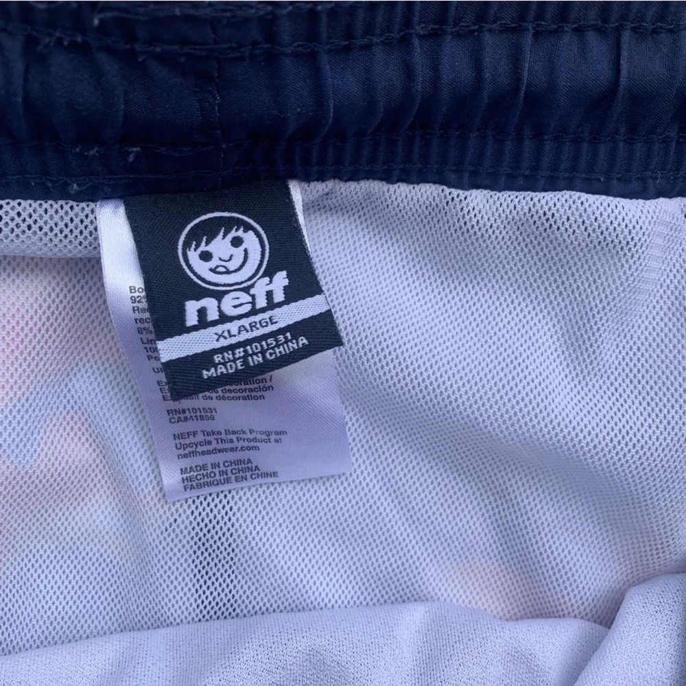 Neff Navy Swim Shorts with Goldfish Fish Print